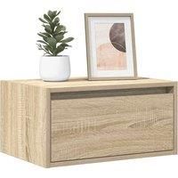 Wall-mounted Bedside Cabinets with LED Lights 2 pcs Sonoma Oak