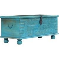 Storage Chest Solid Mango Wood Blue 100x40x41 cm