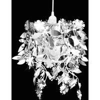 Leaves Paillette Pendant Chandelier Lamp 21,5 x 30 cm Silver