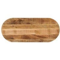 Table Top 100x50x2.5 cm Oval Solid Wood Rough Mango