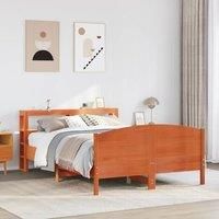 Bed Frame without Mattress Wax Brown 120x200 cm Solid Wood Pine