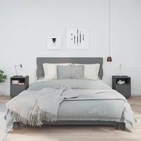 Bedside Cabinets 2 pcs Grey 40x34x55 cm Solid Wood Pine
