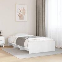 Bed Frame without Mattress White 90x190 cm Single Engineered Wood