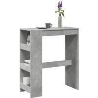 Bar Table with Racks Concrete Grey 90x40x103.5 cm Engineered Wood