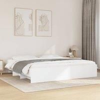 Bed Frame without Mattress White 180x200 cm Super King Engineered Wood