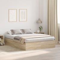 Storage Bed Frame Sonoma Oak 150x200 cm