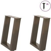 Coffee Table Legs U-Shaped 2 pcs Natural Steel 28x(42-43) cm Steel