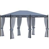 Gazebo with Mesh Screens 3x4 m Anthracite Steel