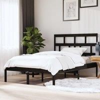 Bed Frame Black 150x200 cm King Size Solid Wood