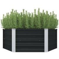 Raised Garden Bed Anthracite 129x129x45 cm Galvanised Steel