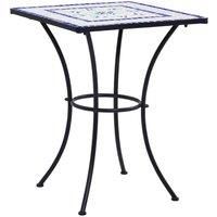Mosaic Bistro Table Blue and White 60 cm Ceramic