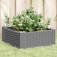 Garden Planter with Pegs Light Grey 42.5x42.5x28.5 cm PP