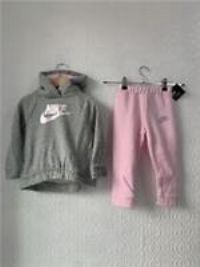 Nike Girls Hoodie and Joggers Set Grey / Pink Size 24 Months BNWT
