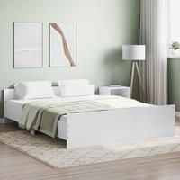 Bed Frame with Headboard and Footboard White 160x200 cm