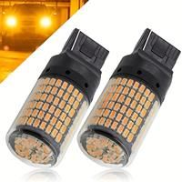 2pcs Car LED Decoding Anti Stroboscopic 7440 144smd Turn Signal Reversing Lamp Side Lamp T20 White