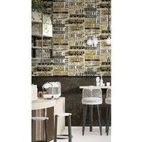 Noordwand Wallpaper Friends & Coffee Marble Concrete Black and Bruin
