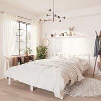 Bed Frame White Solid Pinewood 160x200 cm