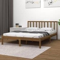Bed Frame Honey Brown Solid Wood Pine 200x200 cm