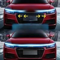 1pc Dynamic meteor Led Car Hood Lights Strip Universal Engine Hood Guide Decorative Light Bar Auto