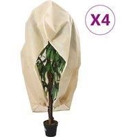 Plant Fleece Covers with Zip 4 pcs 70 g/m£ 3.14x2.5 m