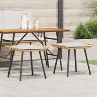 Garden Stools 2 pcs Natural 50x40x45 cm Poly Rattan