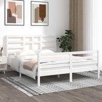 Bed Frame White Solid Wood 160x200 cm