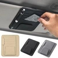 Car Sun Visor Organizer Multi-Pocket Business Card Storage Management Sunglasses Holder Visor