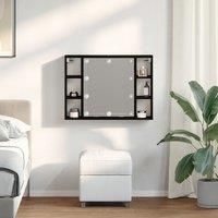 LED Mirror Cabinet - Black Oak - 76x15x55 cm - Made of Engineered Wood