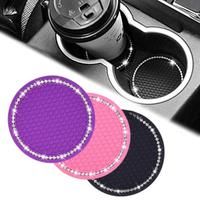 2pcs Car Coaster Water Cup Bottle Holder Anti-slip Pad Mat Silica Gel Waterproof For Interior