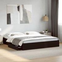 Bed Frame with Drawers without Mattress Black 200x200 cm