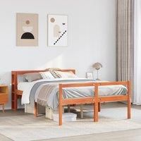 Bed Frame with Headboard without Mattress Wax Brown 160x200 cm