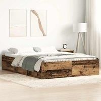 Bed Frame without Mattress Old Wood 120x200cm Engineered Wood