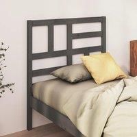 Bed Headboard Grey 96x4x104 cm Solid Wood Pine