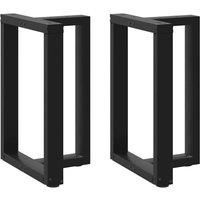 Dining Table Legs T-Shaped2 pcs Black 50x35x(72-73) cm Steel