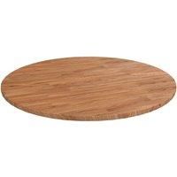Round Table Top Light Brown £80x1.5 cm Treated Solid Wood Oak