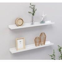Wall Shelves 2 pcs High Gloss White 60x9x3 cm
