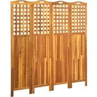 4-Panel Room Divider 161x2x170 cm Solid Acacia Wood