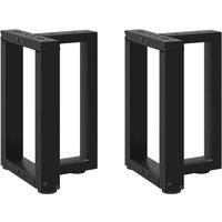Coffee Table Legs T-Shaped2 pcs Black 38x25x(42-43) cm Steel
