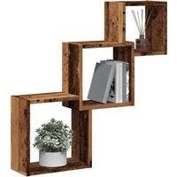 Wall Cube Shelves Old Wood 68x15x68 cm Engineered Wood