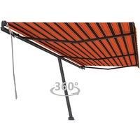 Freestanding Manual Retractable Awning 600x350 cm Orange/Brown