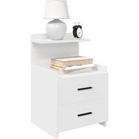 Bedside Cabinets 2 pcs with 2 Drawers White 40x36.5x62 cm