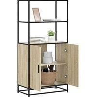 Highboard Sonoma Oak 68x35x139 cm Engineered Wood and Metal
