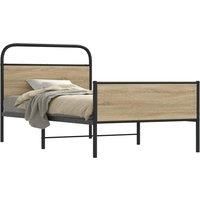 Bed Frame without Mattress 100x190 cm Sonoma Oak Engineered Wood