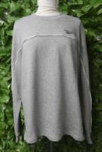 REEBOK Workout Ready Piping Crew Sweatshirt in Grey - Size L NEW BNWT