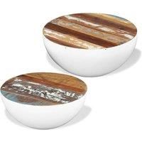 Two Piece Bowl Shaped Coffee Table Set Solid Reclaimed Wood