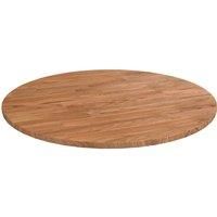 Round Table Top Light Brown £50x1.5 cm Treated Solid Wood Oak