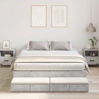 Storage Bed Frame Concrete Grey 150x200 cm
