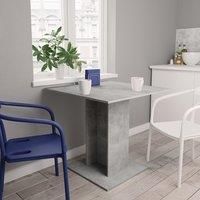 Dining Table Concrete Grey 80x80x75 cm Engineered Wood