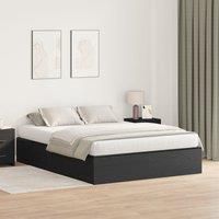 Storage Bed Frame Black Oak 140x190 cm