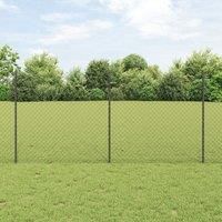 Chain Link Fence with 20 U Posts Grey 1.2x10 m Steel